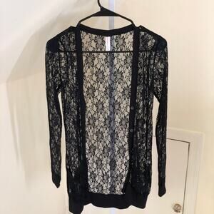 Xhilaration Target EUC Vintage Black Lace Cardigan Size S